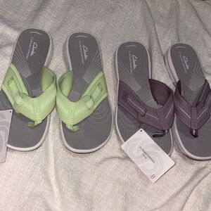 Clarks Women's Sandals in Green and Purple